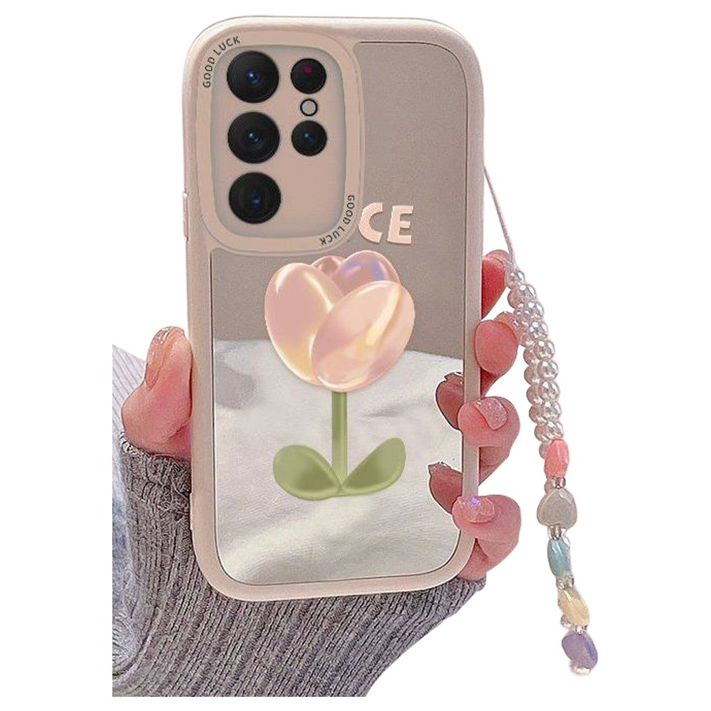 럭스폰 갤럭시 플라워 미러 진주 스트랩 지문방지 실리콘 케이스 16,020원