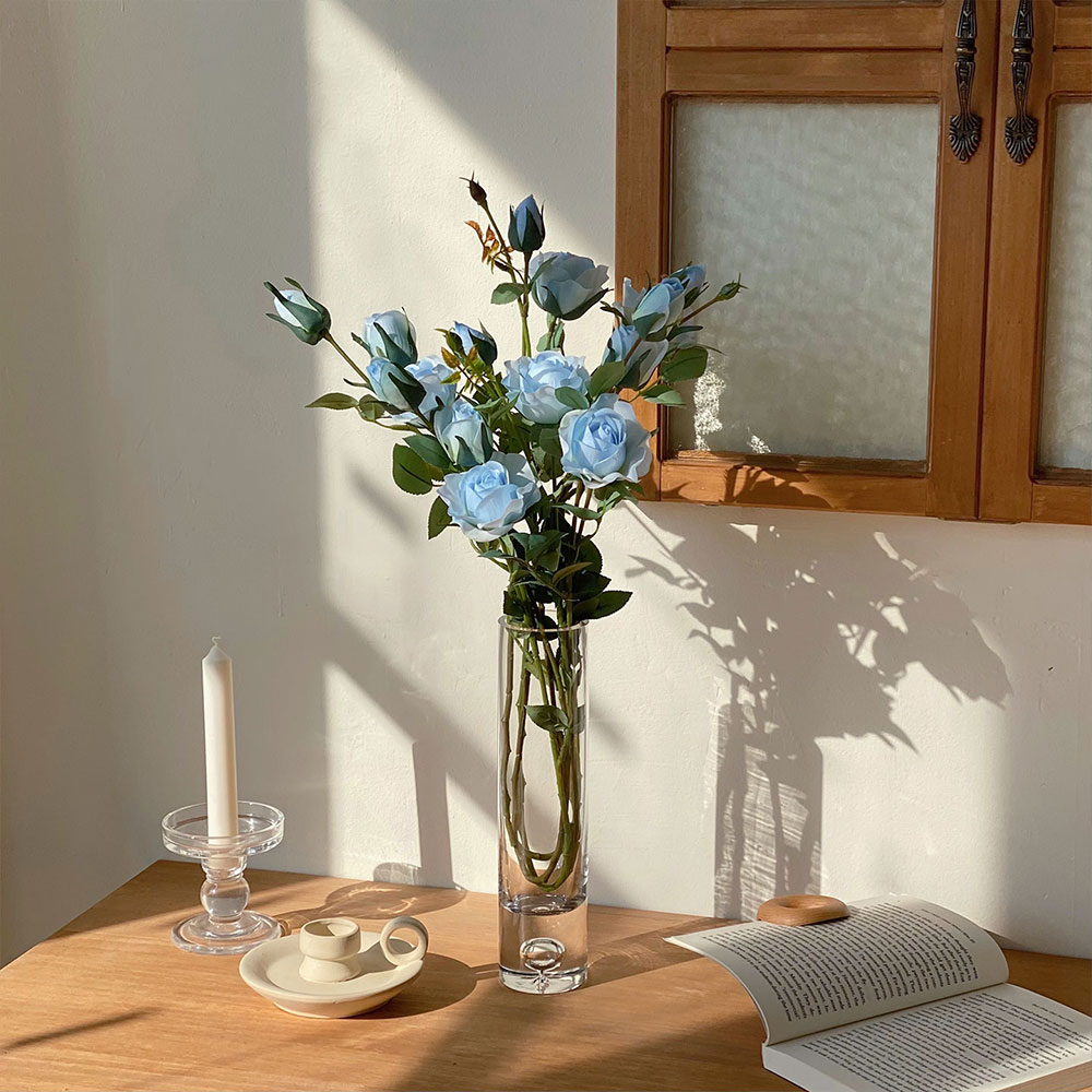 프렌치 장미 조화 5colors 고급스러운 로즈, 라이트블루, 1개 6,900원