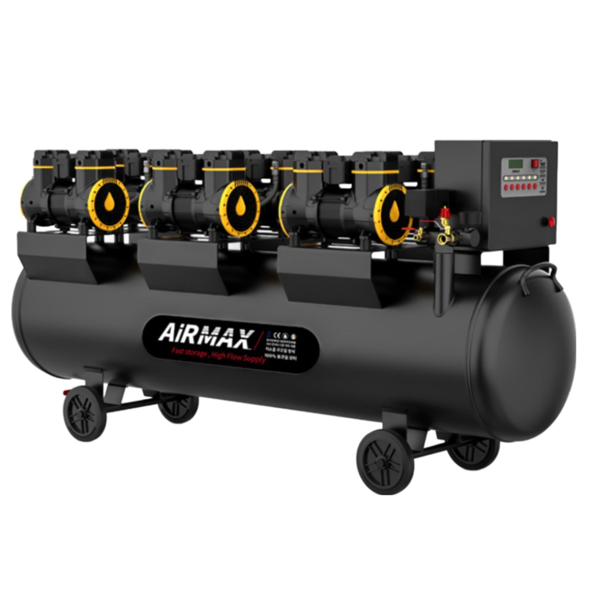 저소음 무오일 콤프레샤 동코일모터 KC인증밸브 장착 15마력급 280리터 에어맥스 AIRMAX 2-1480X6TF280 2,775,000원