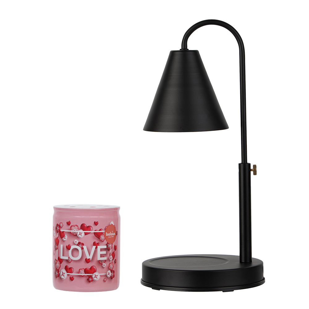 볼시우스 데코 글라스 향초 호른 캔들워머 세트(국내산, 높이, 밝기 조절), 01 블랙, 01 하트캔들 34,900원