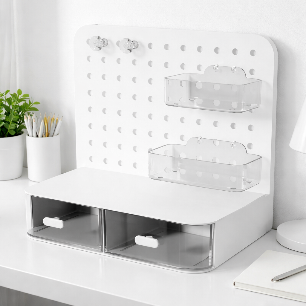 무아랑 공간활용 책상정리 데스크 오거나이저, 1개, 화이트 9,400원