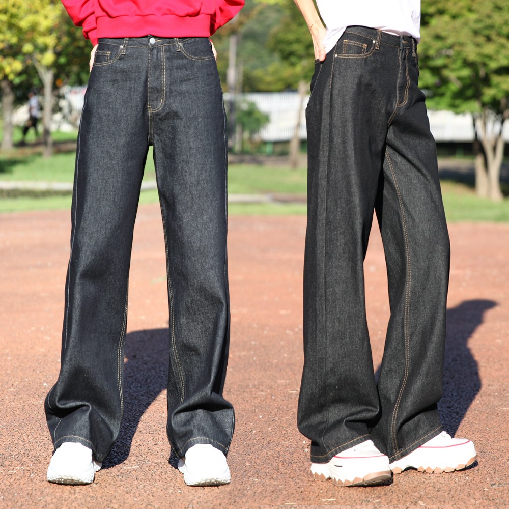 동대문스타일 클래식 일자핏 와이드 생지데님 여성 봄 가을 청바지 23,700원