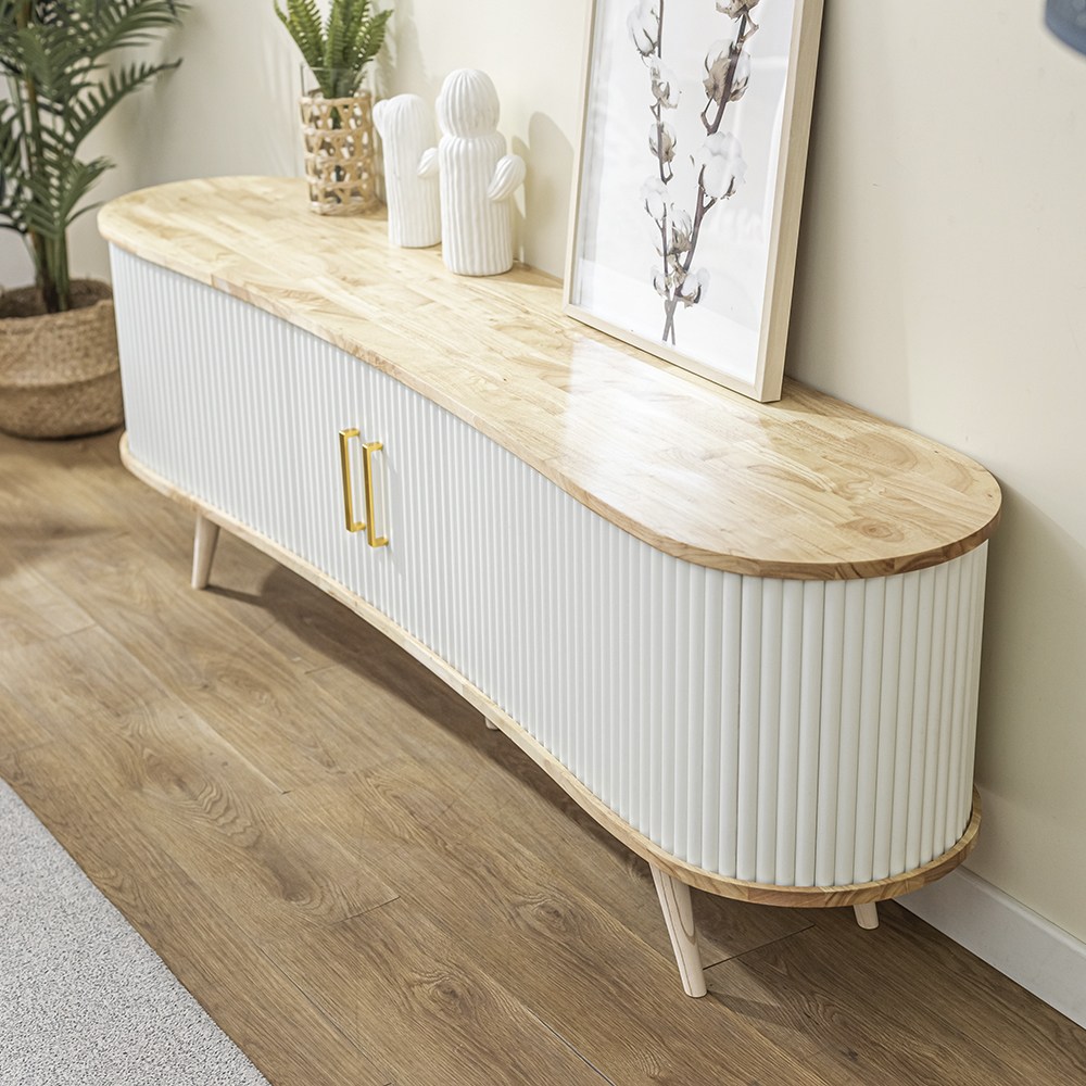 파로마 네오 고무나무원목 알로세 템바보드 거실장 1800 NEO924, 네추럴화이트 349,000원