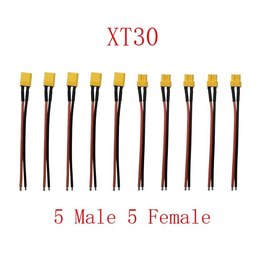 5쌍 XT90 / XT60H / XT30 플러그 남성  여성 소켓 커넥터 10CM 실리콘 와이어 포함 RC 리포 배터리 FPV 레 19,000원