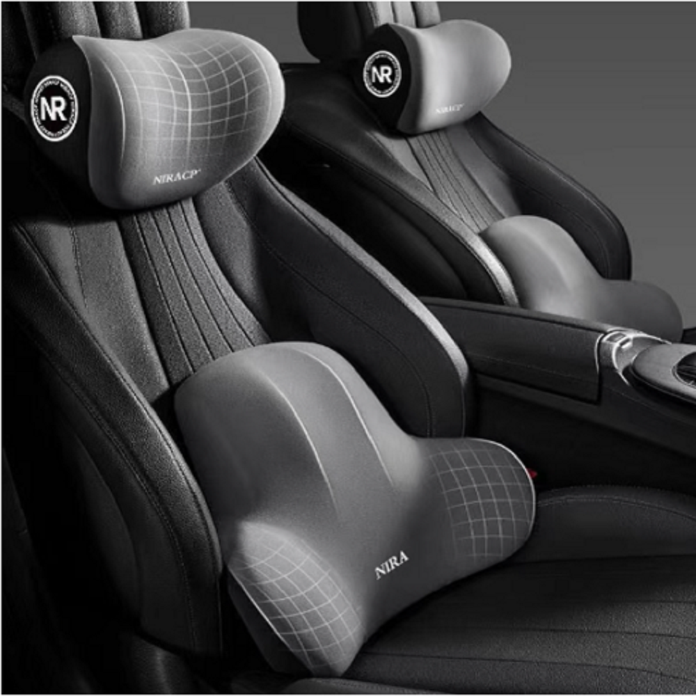 키넬오토 차량용 메모리폼 쿠션세트 목쿠션 요추쿠션, 1세트, 그레이 15,100원