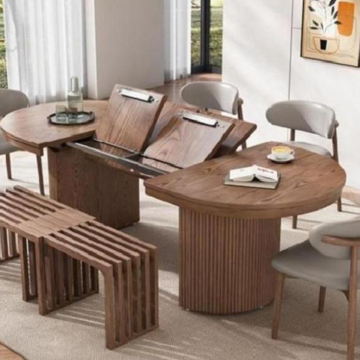 OBLY 확장형 아일랜드 식탁 홈바 4인식탁 수납 정리함 세트 1,796,400원