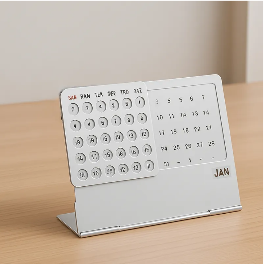 모던 알루미늄 만년달력 미니 탁상 캘린더 스탠드 12,900원