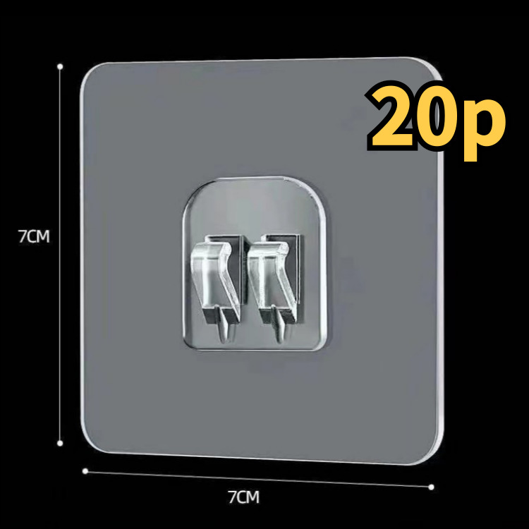 길벗 강력 접착식 후크 고리 무타공 접착패드, 20개, 투명1단 7,400원