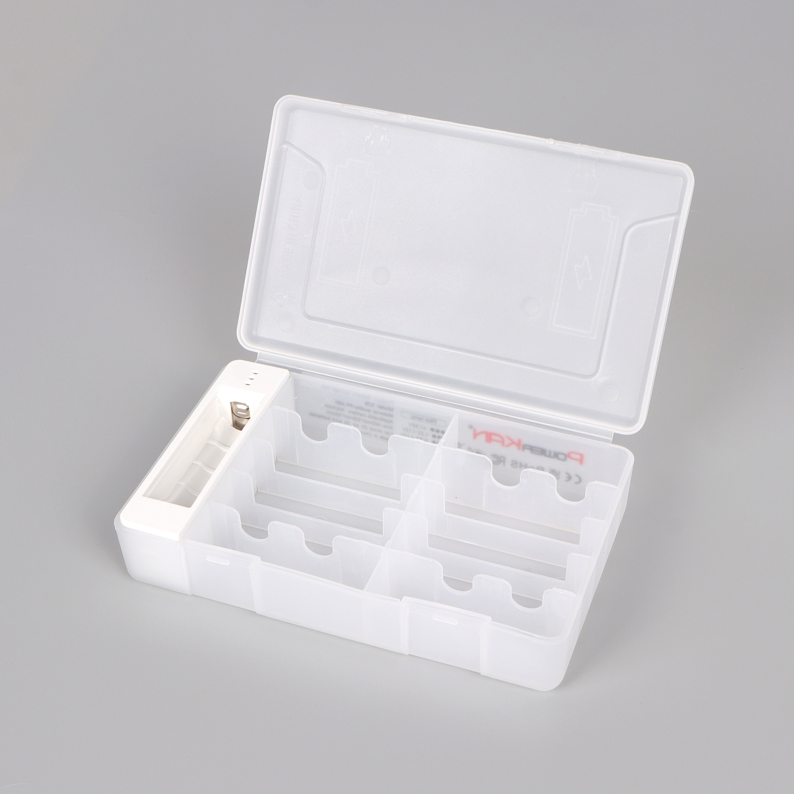 POWERKAN 건전지 케이스 배터리 정리함 잔량표시 AA AAA건전지보관함 잔량 체크, 1개, 반투명 12,400원