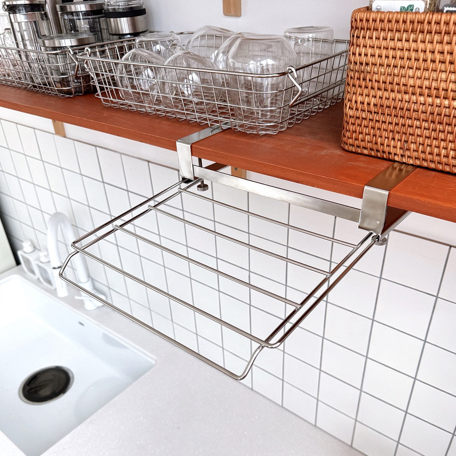 생활탐구 올스텐 공중부양 행주 건조대 주방 수납 정리 행주 고무장갑 수세미 조리도구 걸이 20,800원