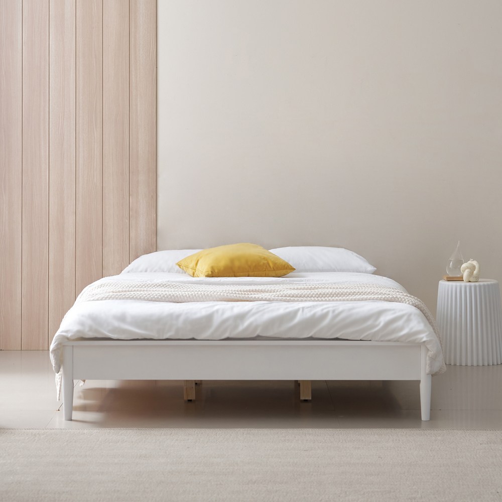 라헬 화이트 무헤드 프리미엄 원목 침대 퀸 (Q) 프레임, 화이트 169,000원