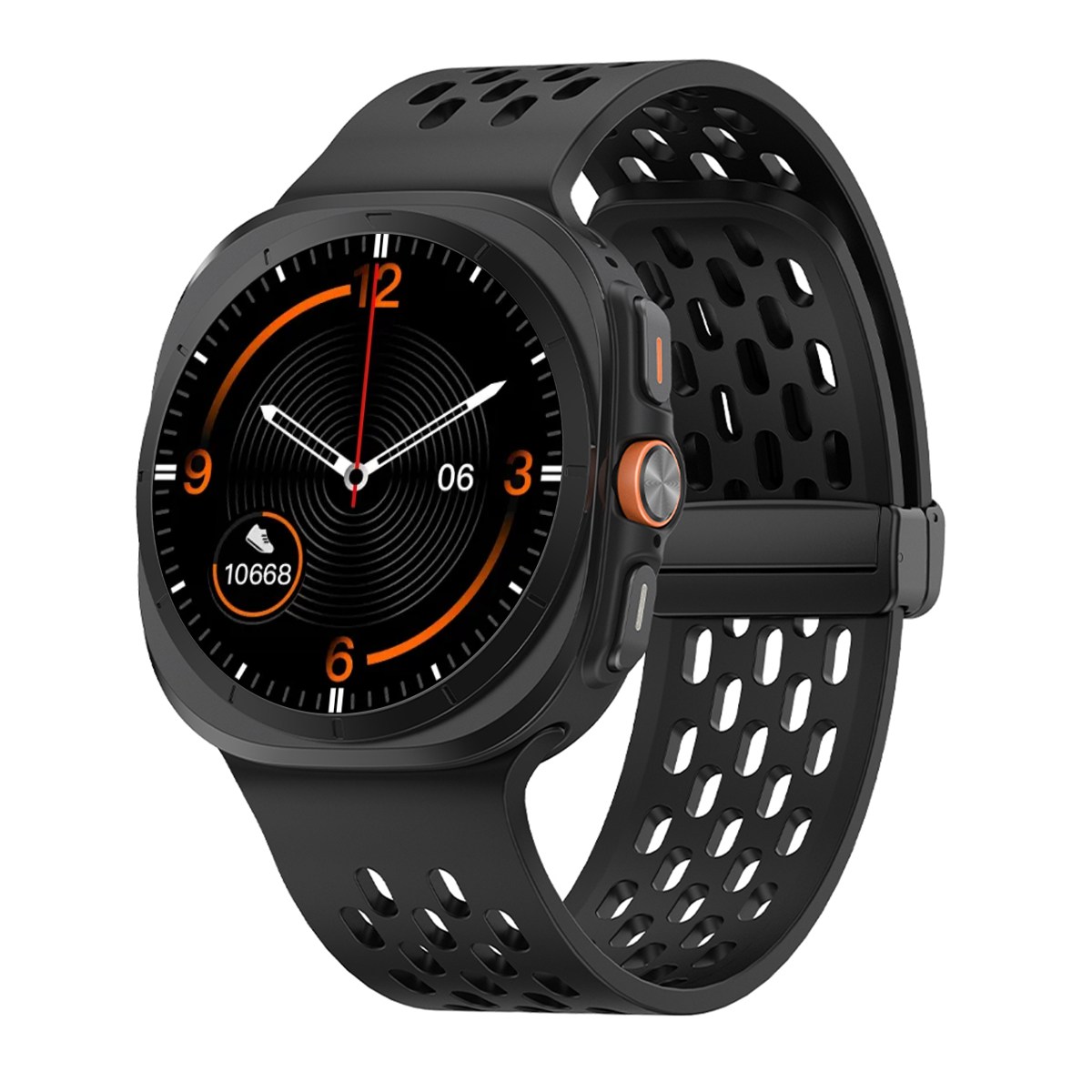 삼성 갤럭시워치8 울트라 2025 호환 실리콘 밴드 마그네틱 버클 스트랩 시계줄 47mm, 블랙 11,900원