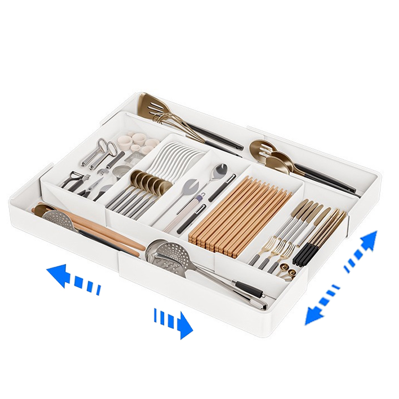 ZOZOFO 최신형 신축식 수저분리함 주방 프리미엄 서랍형 수납함 싱크대 다용도 분리 수납 서랍정리 수저함 트레이 수납장 12,640원