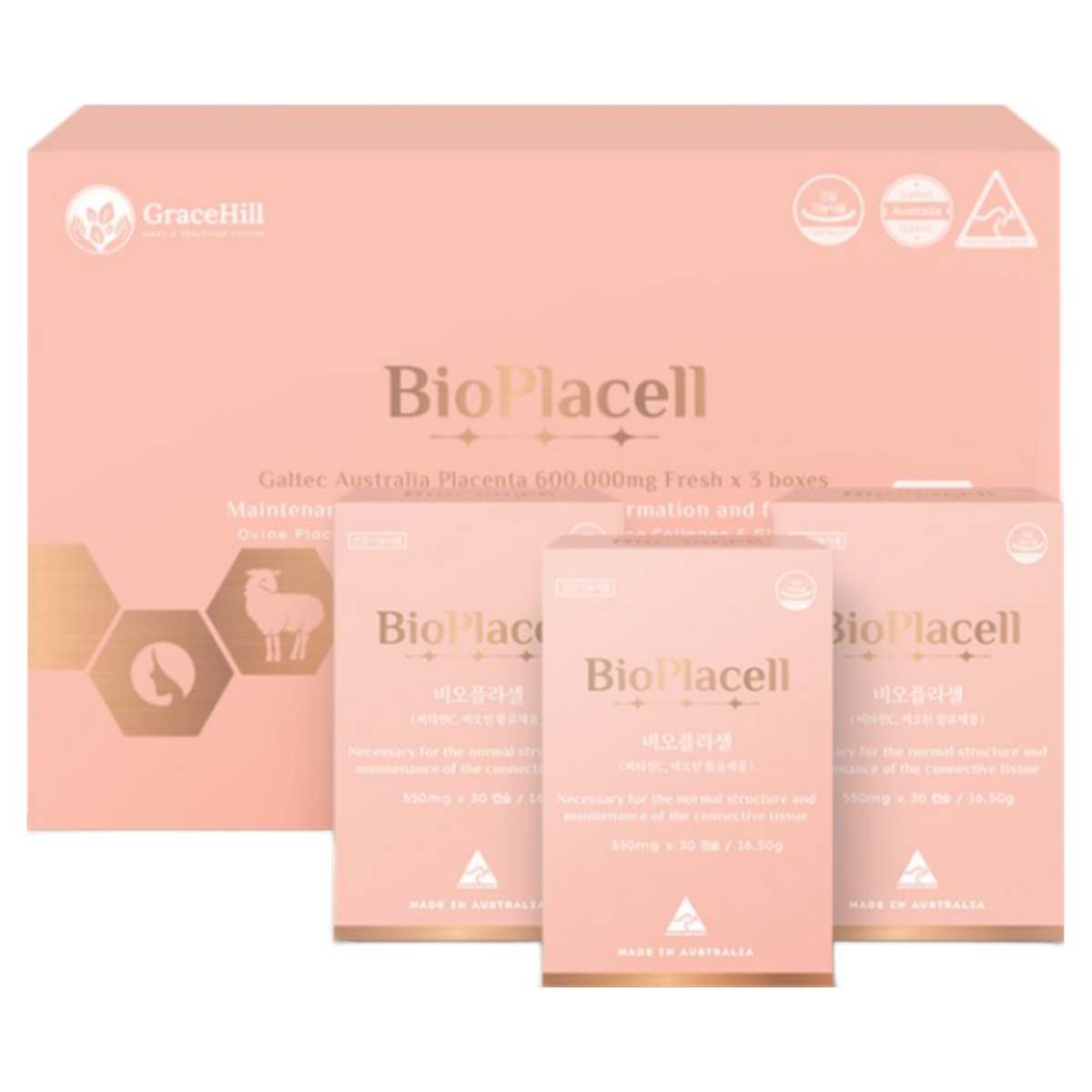 그레이스힐 호주 비오플라셀 양태반캡슐 30캡슐 3박스 3개월 갈텍(Galtec), 1개, 3개, 30정 279,000원