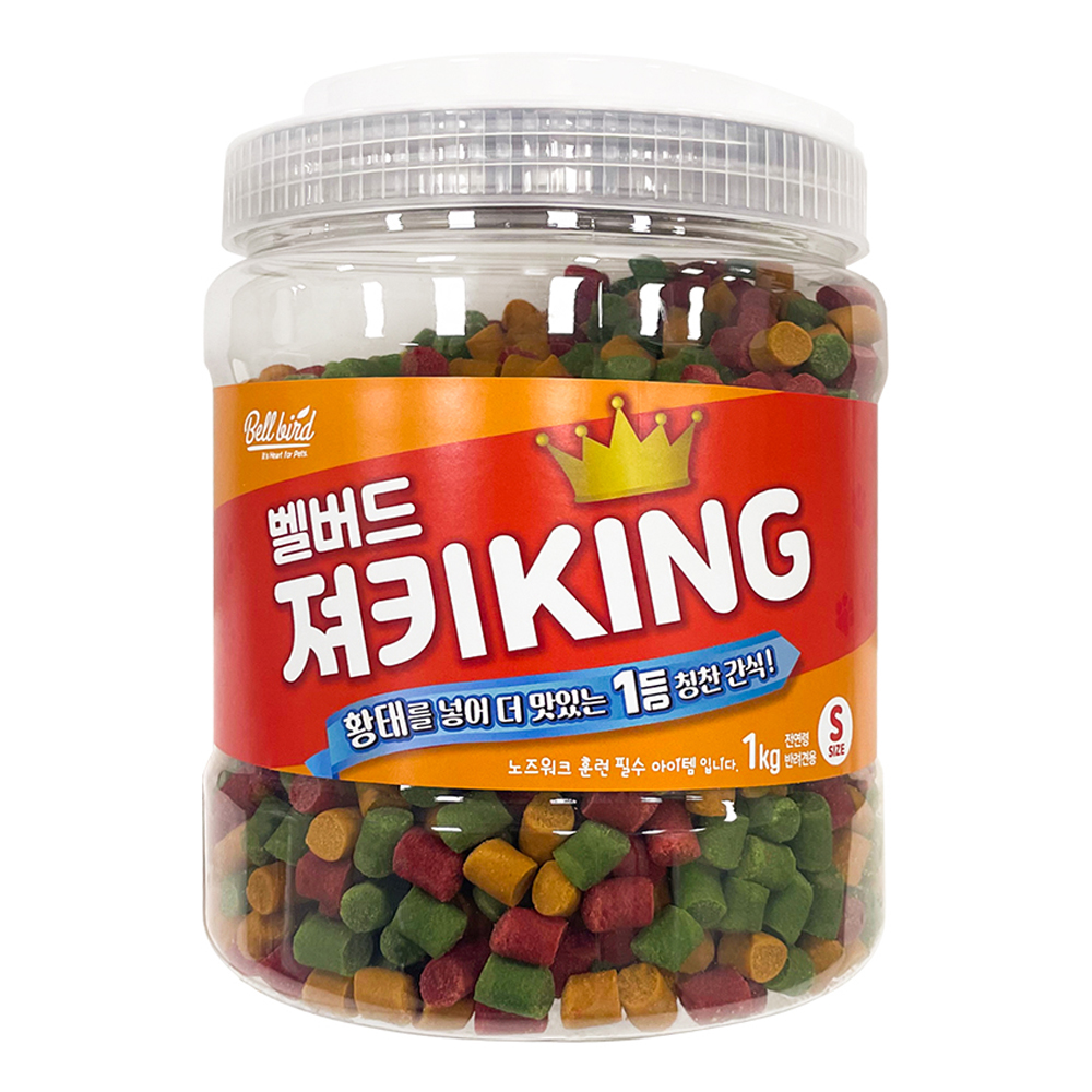 벨버드 강아지 킹 져키 S, 혼합맛(황태/연어/참치/오리/치즈), 1kg, 1개 9,830원