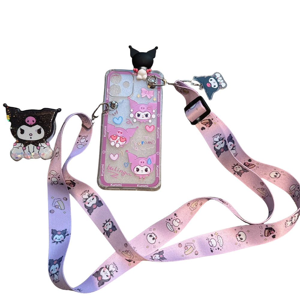 아이폰7/8/se2 케이스귀여운 쿠로미 캐릭터 키즈폰 스트랩 17,360원