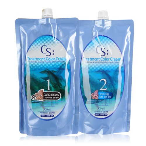 소망 CS 트리트먼트 오징어먹물 컬러크림 1제500ml+2제500ml, 블랙 새치커버, 1개 11,100원