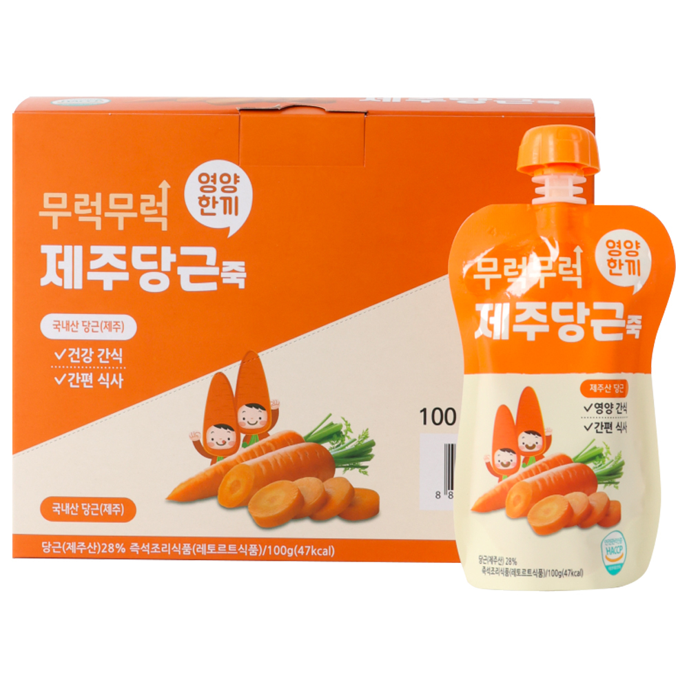 이유케어스 무럭무럭 키즈죽, 당근맛, 7개, 100g 14,900원