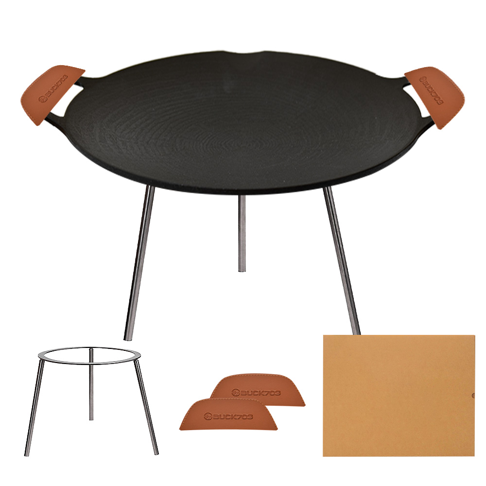 벅703 캠핑 그리들팬 36cm + 받침대 대형 + 인조가죽손잡이 2p 세트 32,390원