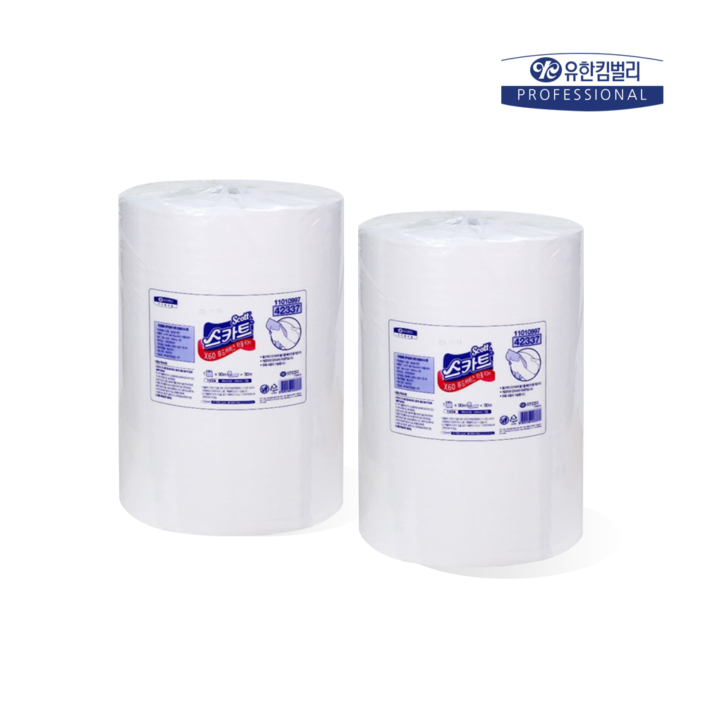 유한킴벌리 42337 업소용 키친타월 와이프올 크리티컬클린 X60 푸드서비스 와이퍼 대용량 키친타올 90m 55,000원