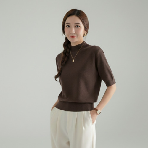 노나네 여성 반목 반팔 가오리소매 크롭 니트 간절기 자켓 이너티 26,500원