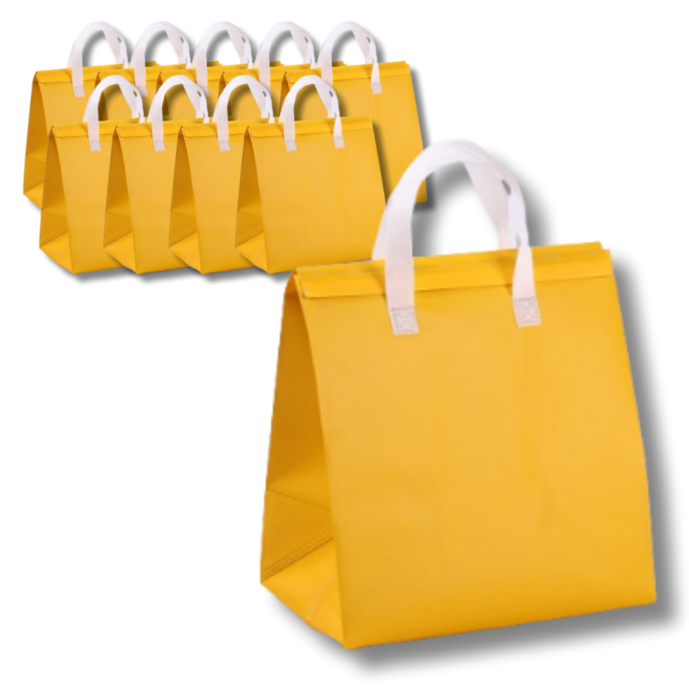 비비드닷 예쁜 일회용 손잡이 은박 보온보냉백, 노란색, 10개 7,080원