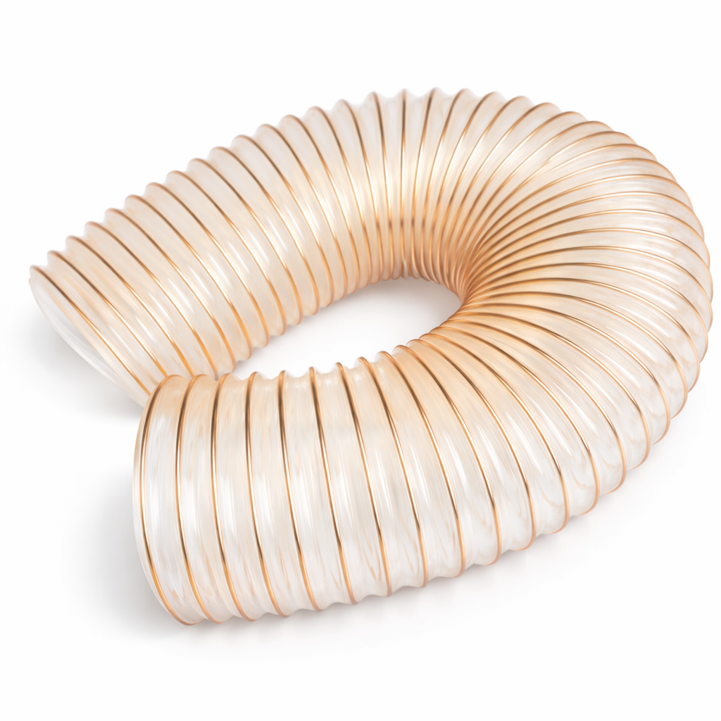 우레탄 닥트 호스 투명 자바라 25mm x 1M+전용밴드2PC /정전기방지호스 /집진기덕트 절단없이 발송, 1세트 20,500원