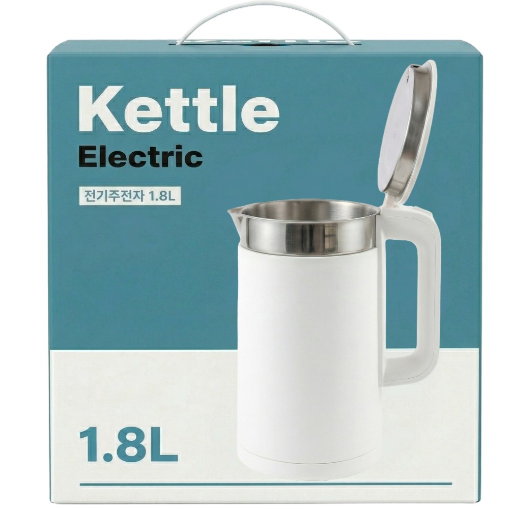 스테인리스 통주물 이중단열 무선 전기포트, 스테이 화이트 1.8L 39,800원