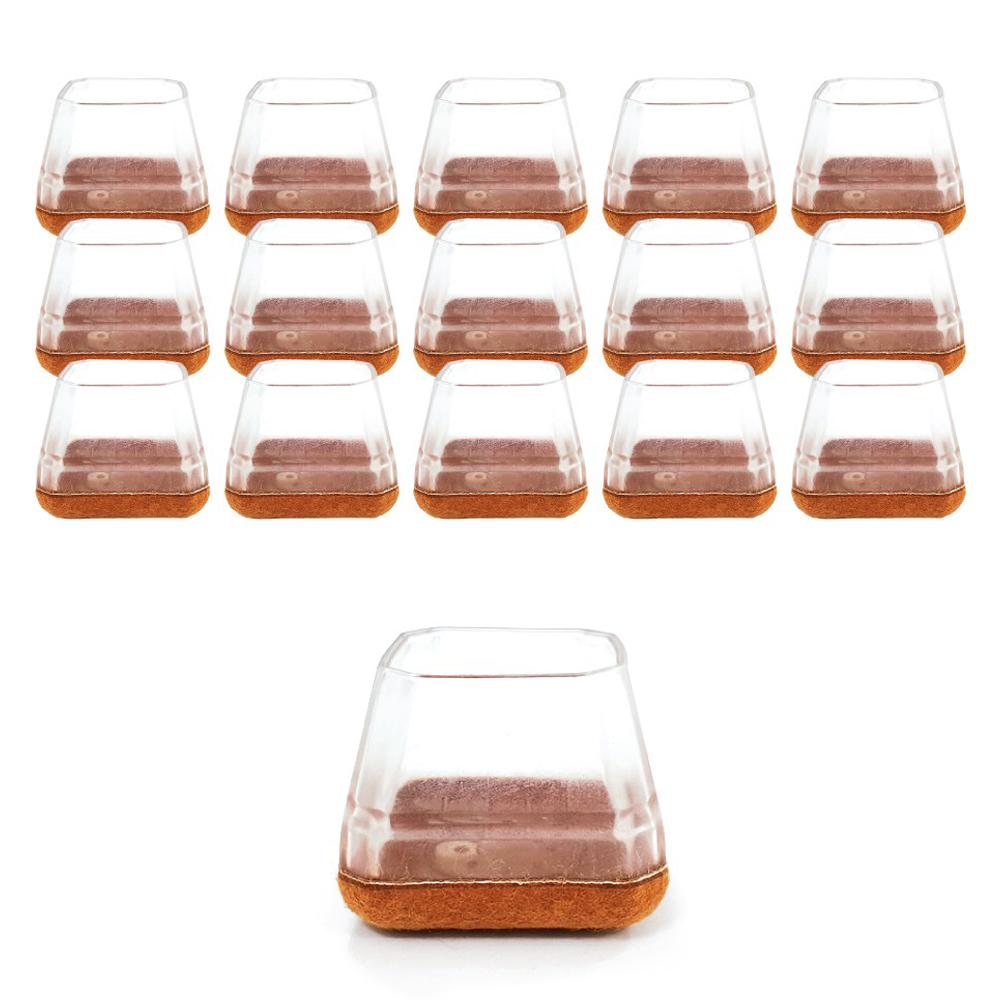 키에코베 미끄럼방지 투명 의자발 커버 사각, 브라운, 16개 11,360원