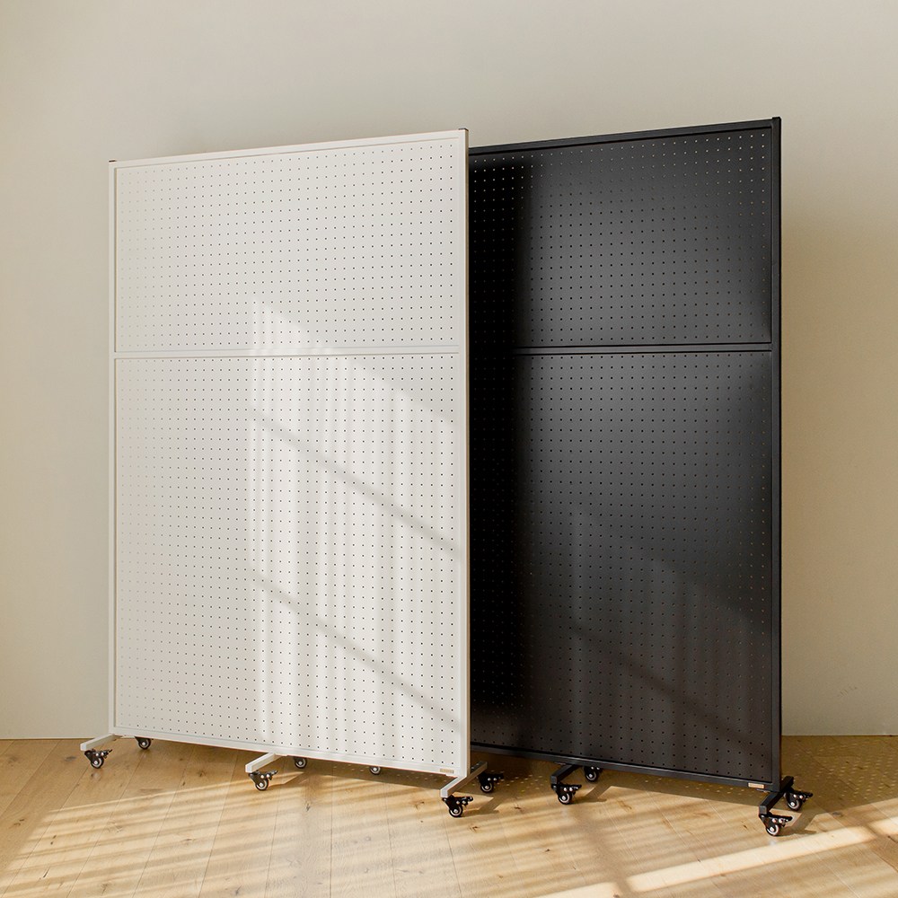 틴우드 타공판 철제 이동식 파티션 1200 스탠드 세트 (1200x1800), 화이트 159,000원