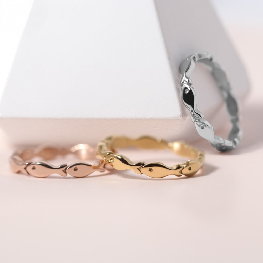 VARAM 행운 소원 성취 물고기 반지 써지컬 316L 스틸 12,800원