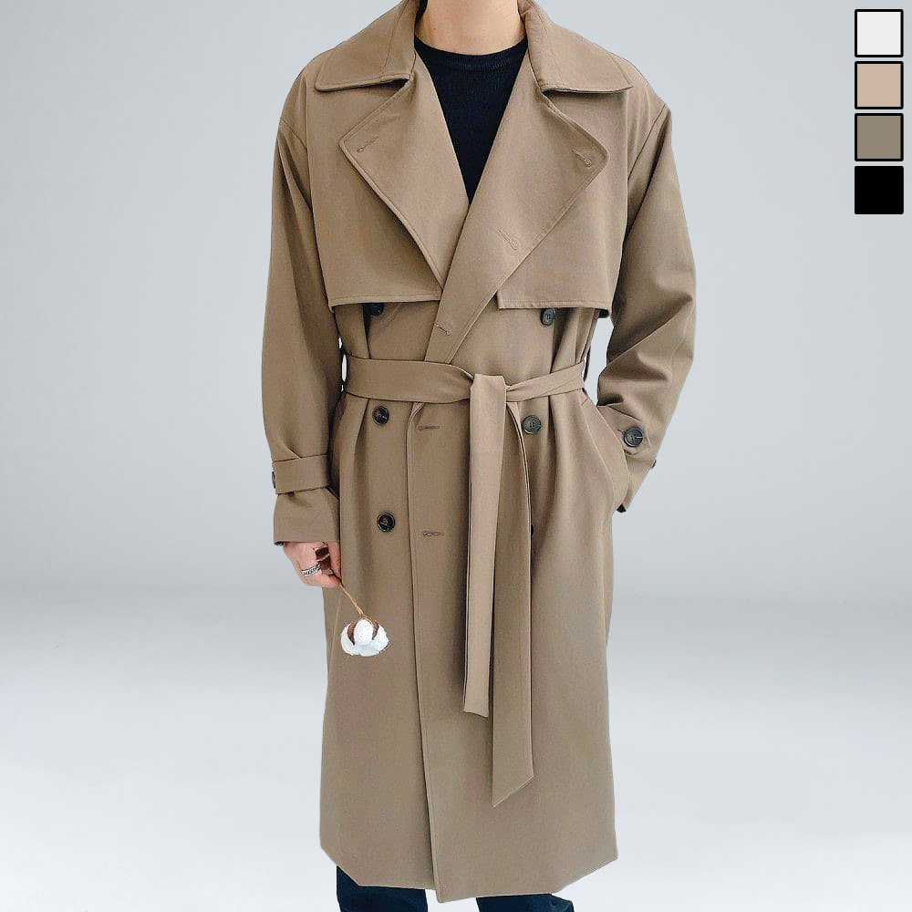 이브컴퍼니 오버핏 더블 롱 트렌치 코트 (1128-1) 93,440원