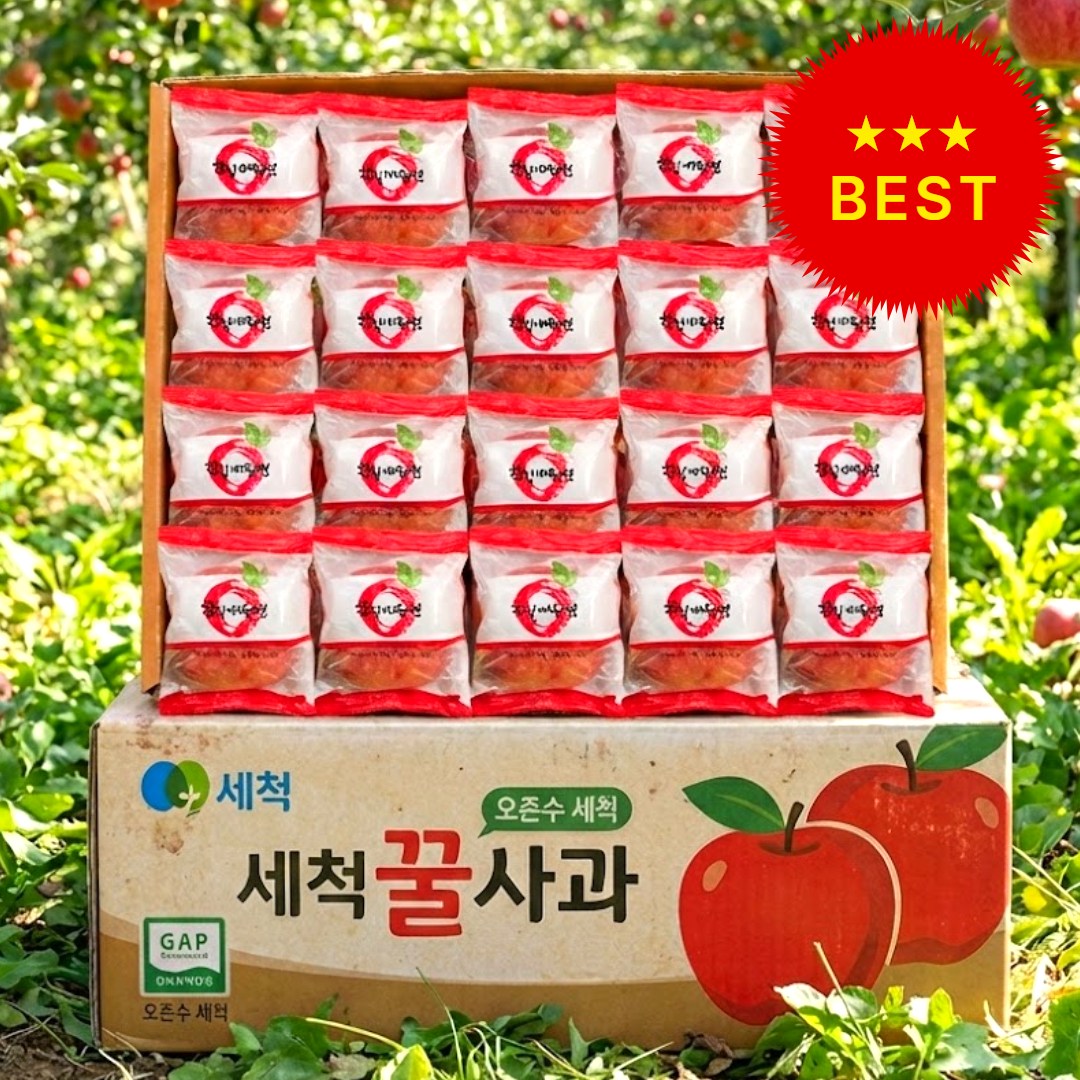 [고당도 꿀사과 특가] 껍질째 먹는 세척사과, 1세트, 세척사과-(5kg)-30입 내외 30,900원