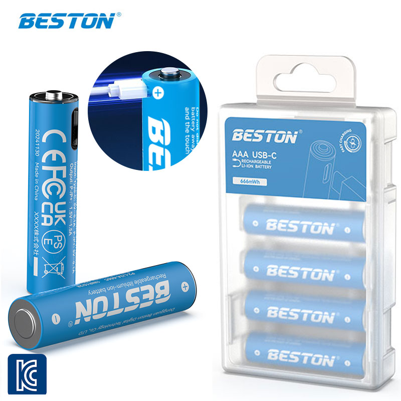 BESTON 소매드 USB 충전지 c타입 충전식 건전지 장난감용 리모컨용 손전등용 + 케이블 15,540원