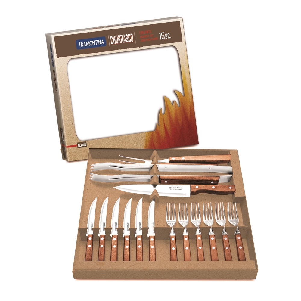 트라몬티나 바베큐용 나이프+포크 세트 traditional 15p set 22399 028 카튼박스, 9개, 혼합색상 62,250원