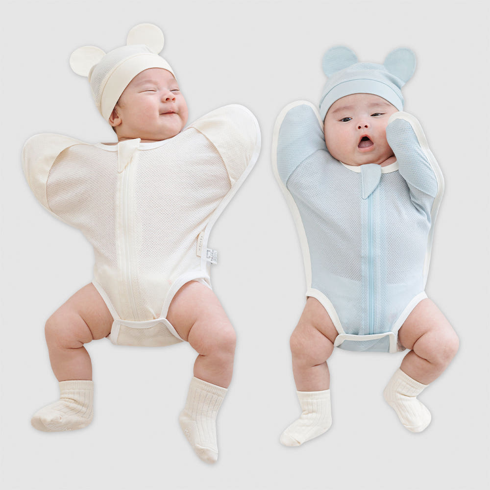 메르베 신생아 코튼메쉬 달잠 스와들 수트 태열 모로반사방지 나비잠 속싸개 29,700원