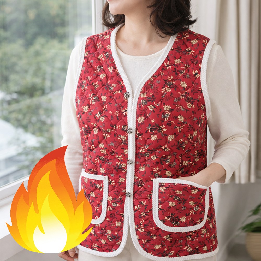 색상 선택 가능 [size 55~88] 레트로 플라워 촌캉스 베스트 F890 할머니 할매 엄마 학생 꽃무늬 김장조끼 보온 겨울 방한 빅사이즈 조끼 9,730원