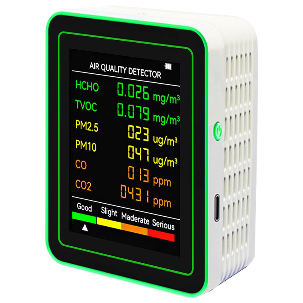 WiFi 15 1 공기 모니터 휴대용 충전식 AQI CO2 CO PM2 5 PM10 PM0 3 TVOC HCHO 가정용 APP 제어 감지기 30,400원