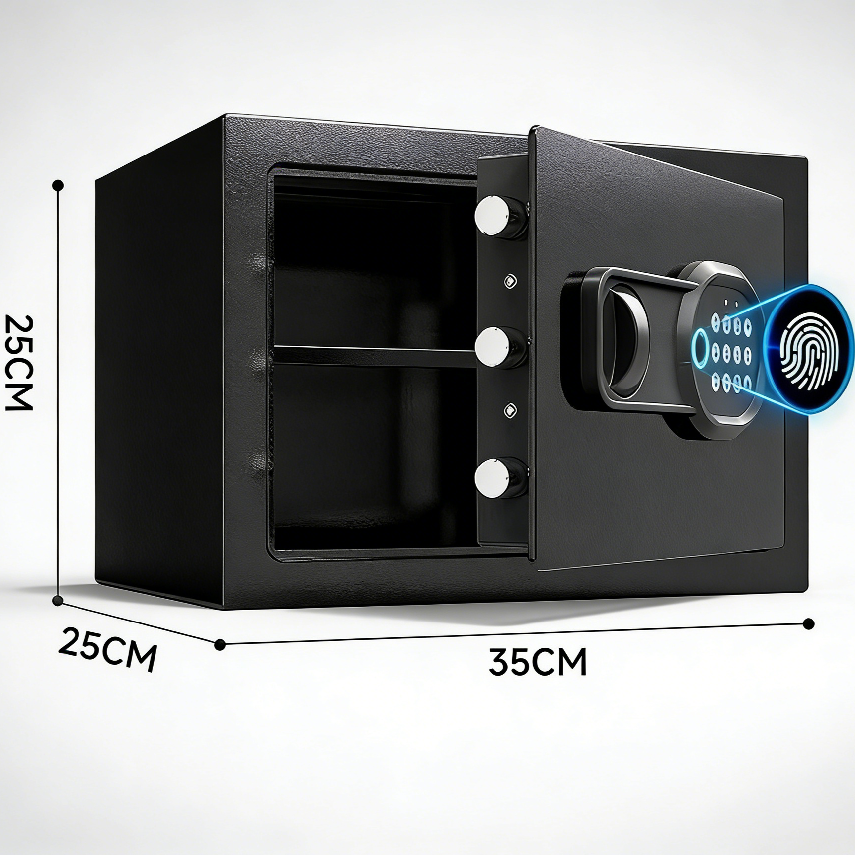 디지털금고 디지털 키패드 지문인식 금고 내부선반 2단 25CM  중형금고 가정용금고, 현재가 77,500원