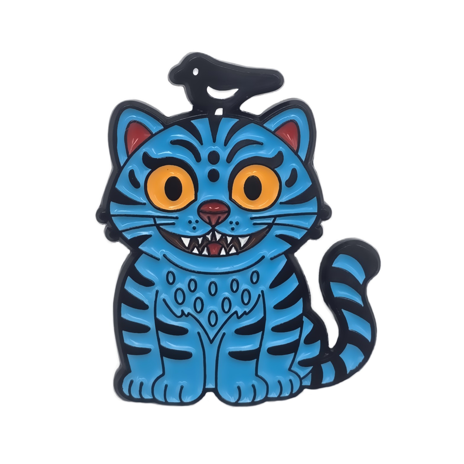 까치호랑이 뺏지 호작도 민화 캐릭터 핀타입 케이팝 굿즈 호랑이 뱃지(파란색) 11,500원