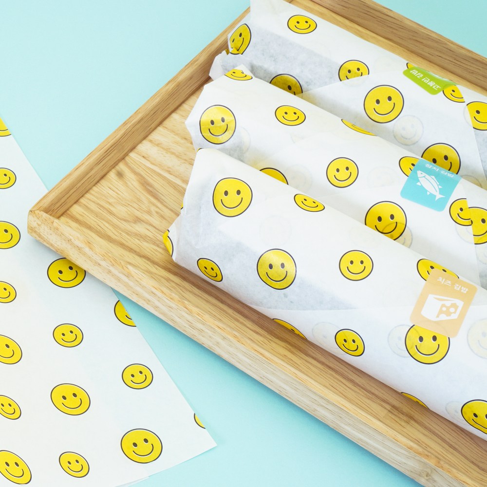 30x30 김밥 포장지 스마일 토끼 접시 무지 1000매 5000매, 1개, 1세트 29,700원