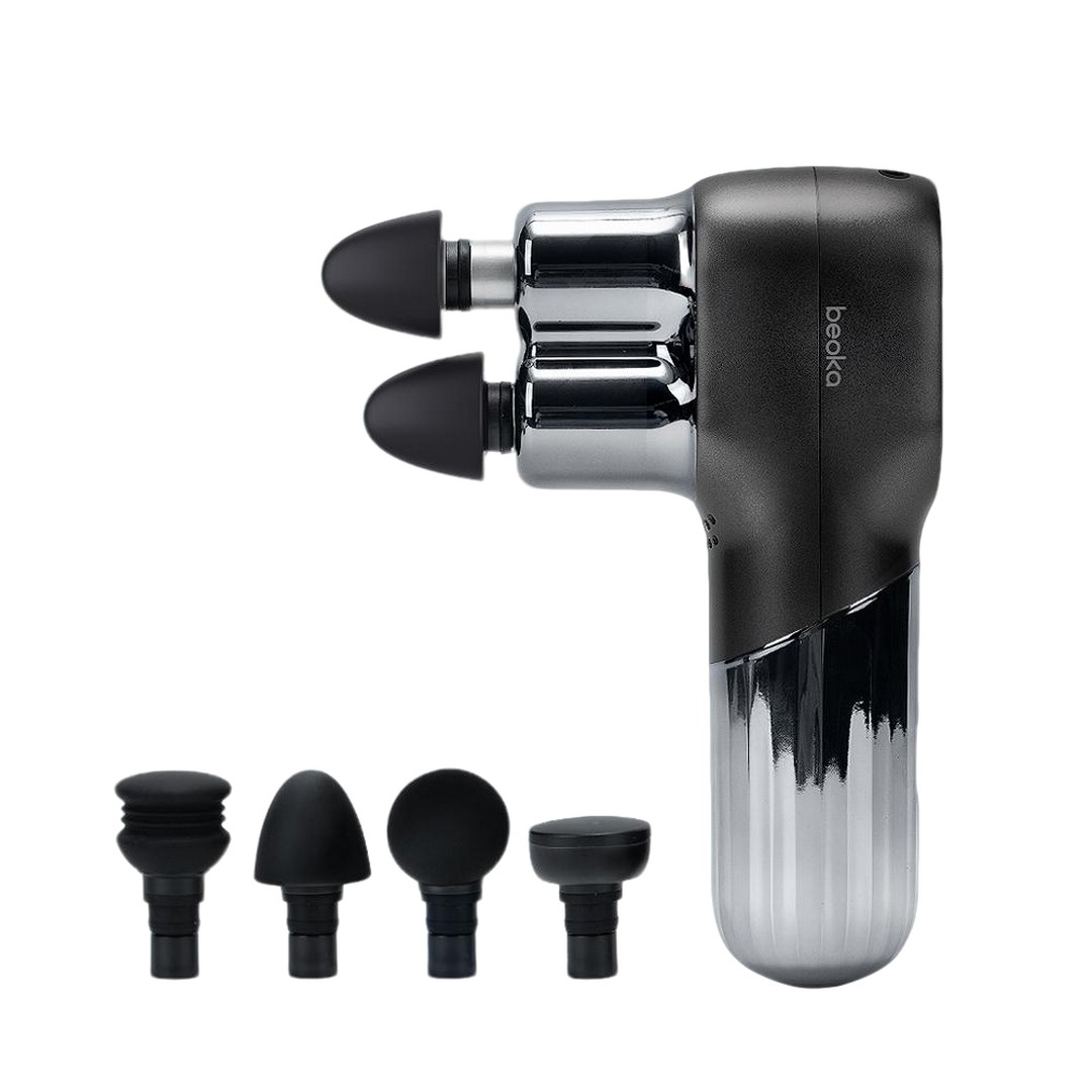 [비오카 코리아] F5 듀얼 헤드 액션 무선 마사지 건 / 안마기 허리 목 승모근 어깨 마사지기 138,030원