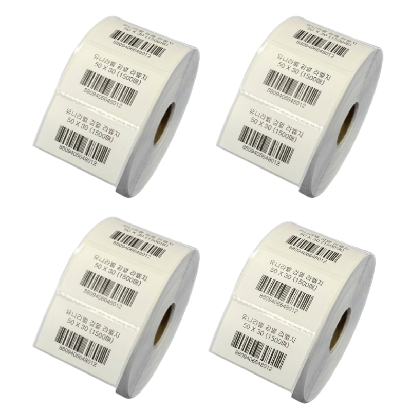 감열라벨지 가로5cm 세로3cm 1500매, 4롤 14,800원