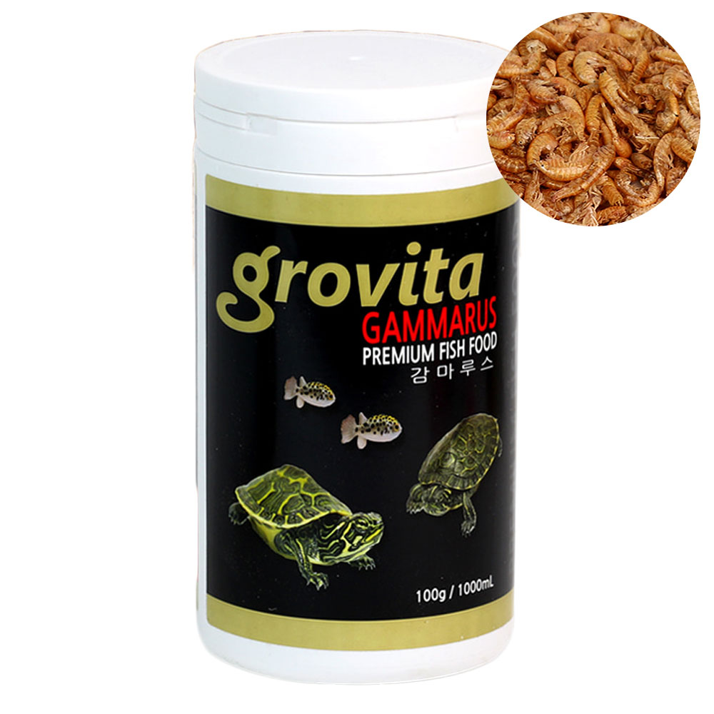 [수족관몰] 그로비타 감마루스 거북이 사료 1000ml 1L 천연 건조새우 먹이 밥 수생 반수생 고품질건조사료 9,990원