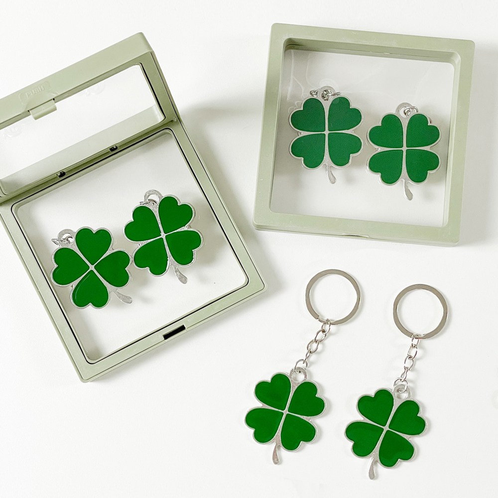 행운 네잎 클로버 키링 핸드폰 가방 열쇠 고리 커플 키홀더, 선물세트, 2개 6,900원