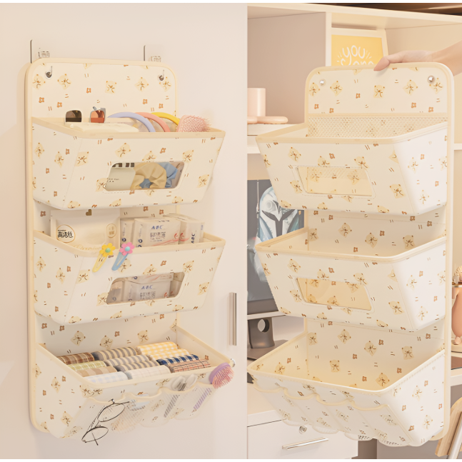 JH 벽걸이 3단 수납포켓, 베이지 32,420원