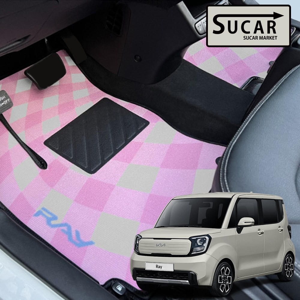 더뉴 레이 디자인 카매트 슈카마켓 자동차 코일매트 1열+2열 체크 EV 전기차 129,000원