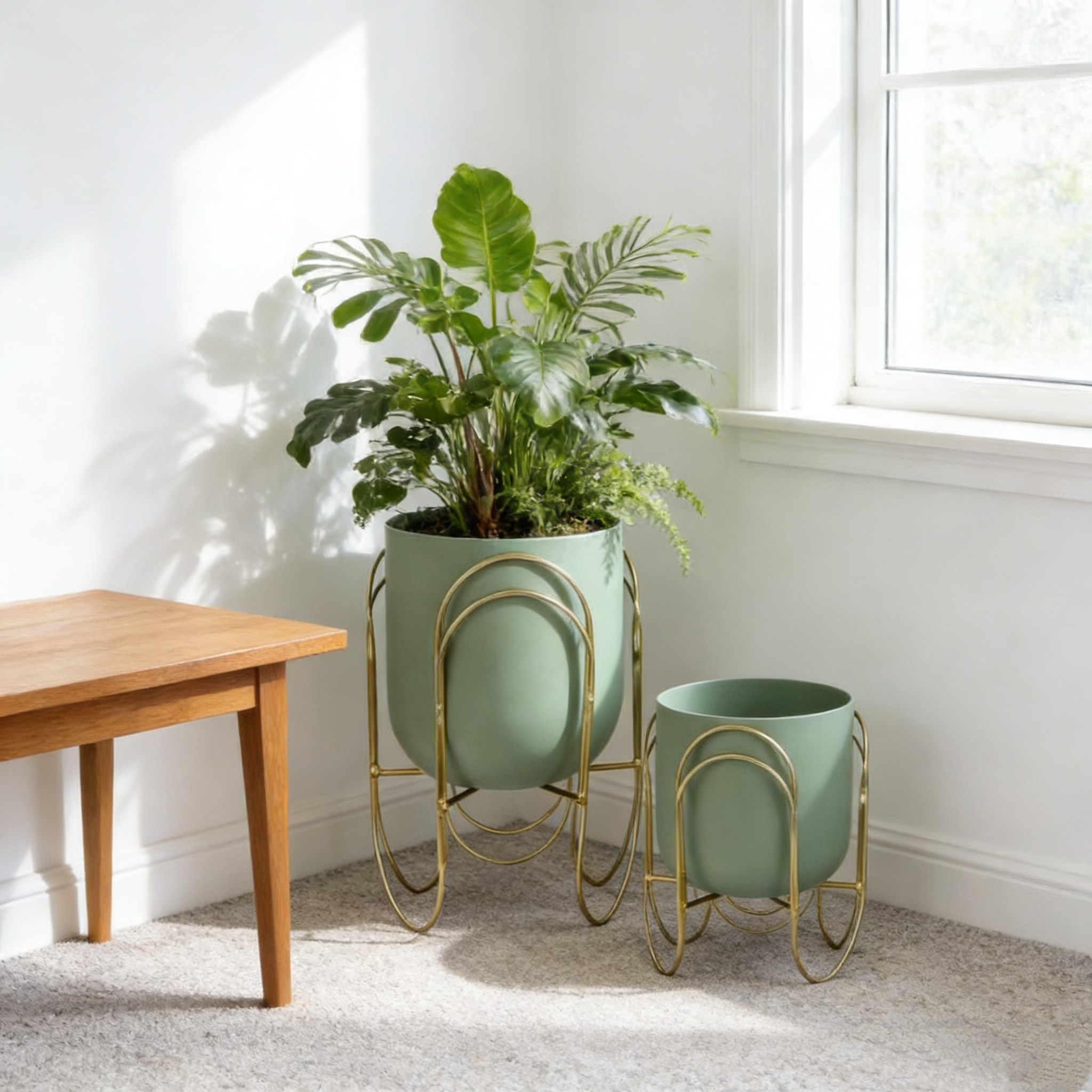 북유럽 인테리어 골드 화분 스탠드 모던 감성 실내 플랜트 거치대, 2개, 녹색 40,080원