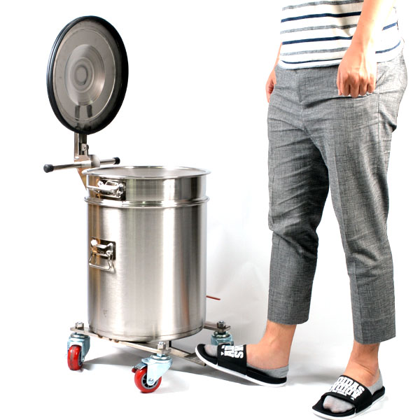 페달식 잔반수거통 36L 스텐잔반통 음식물쓰레기처리기 이동식잔반통 학교 단체급식 국산 410,000원