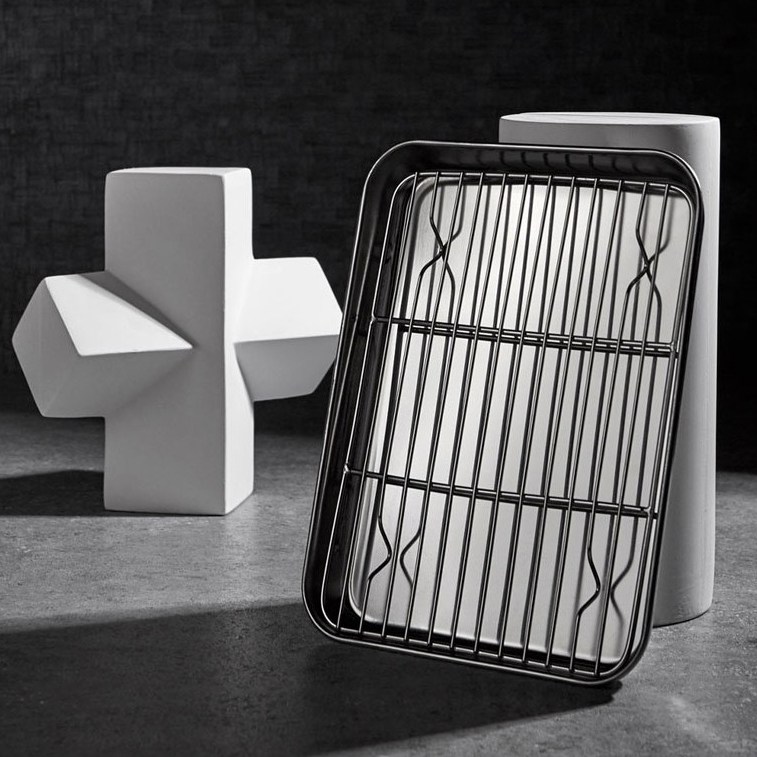 강화 스텐 밧드 쟁반, 사각 레스팅 트레이+오븐 튀김 망 13,500원